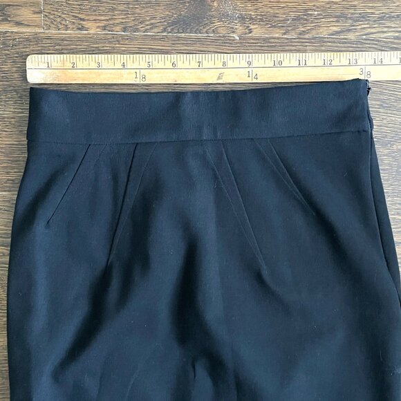 Diane Von Furstenberg Black Cougarette Midi Skirt w/Kick Flap-Size 6 - Picture 8 of 10